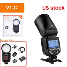 Godox V1-C 2.4G TTL HSS Camera Flash Speedlite Round Head Light For Canon USA