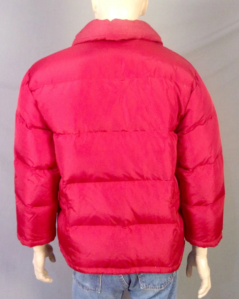 De colección Años 90 Usado en Excelente Condición Ropa Exterior Damas Rojo Hinchado Puffer Chaqueta Plumón Aves Acuáticas S Foto 3 de 4