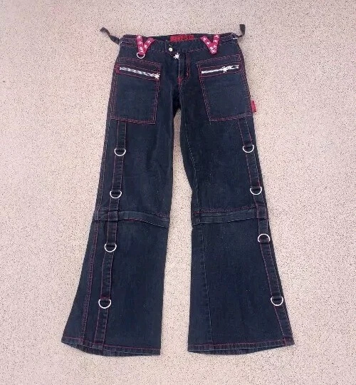 Rare Vintage Tripp NYC Pants Size 1 Black Red Goth Punk Grunge Mallgoth Zipper