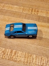 Aurora T-Jet HO Scale slot car AMX No. 1414 bBue w/white stripes Great