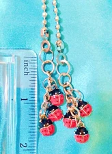 Set of Two ~ LADY BUG Spring Summer Metal ~ Ceiling Fan Pulls