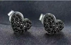 2Ct Round Cut Lab-created Black Spinel Halo Stud Earrings 14K White Gold Plated