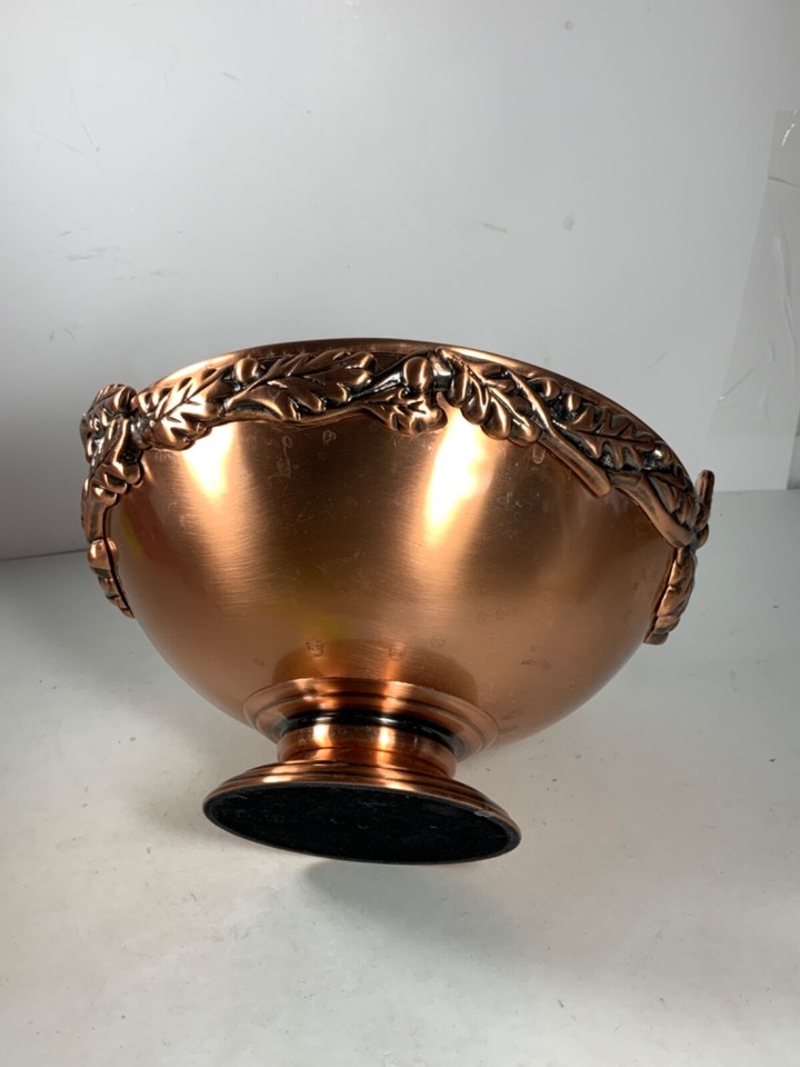 Vintage Copper Footed Fruit Bowl with Oak Leaves Decor 10 in. eBay