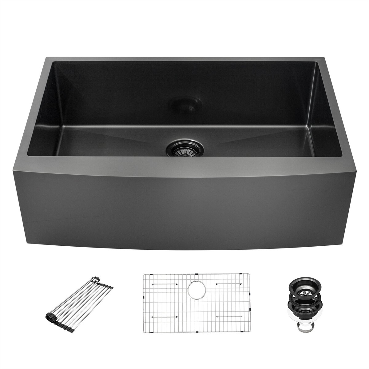30 Inch Black Stainless Steel Undermount Kitchen Sink Single Bowl Commercial Workstation Sink 16 Gauge Includes Cutting Board - View #11
