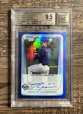 2011 Bowman Chrome Auto Blue Refractor /150 Taylor Guerrieri RC BGS 9.5 Gem Mint
