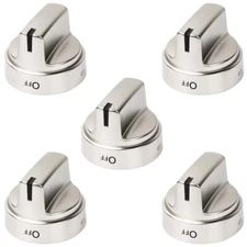 5PCS Stainless Steel Control Knob Replacement for GE Gas Range Stove WB03X24818