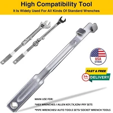 Wrench Extender Tool Bar-15 Inch Torque Amplier with 1/2inch Square Hole Adapter