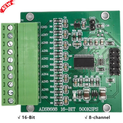ADS8688 16-Bit 500KSPS Data Acquisition Module Single/Bipolar Input 8CH SAR/ADC