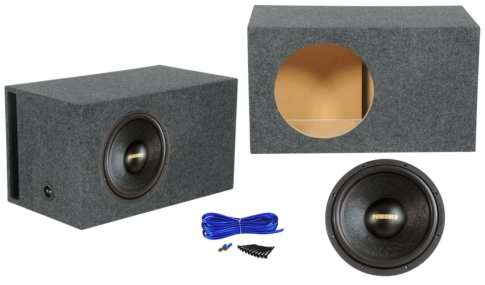 Rockville Punisher 15D1 15 6000w Competition Car Audio SubwooferVented Sub Box 43390₽