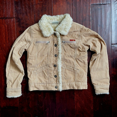 ROXY Jean Girl Corduroy Girl Kid Sherpa Lined Warm Jacket Coat Size M/M Medium
