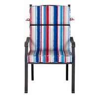 Outdoor Patio High Back Dining Chair Cushion Seat Back Red White Blue Stripe Outdoor Patio High Back Dining Chair Cushion Seat Back Red White Blue Stripe