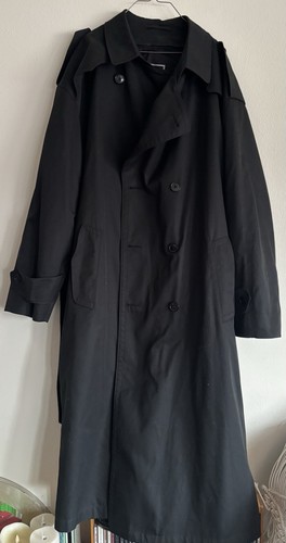 Christian Dior Monsieur Trench Coat Black w/Liner & Belt - Vintage Men's 42 L