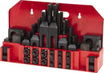 52 Piece Fixturing Step Block & Clamp Set, 1'' Step Block, 9/16'' T-Slot