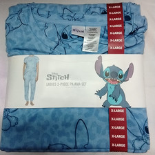 Ladies XL 16/18 DISNEY Stitch 2 Piece Pajama Set NEW