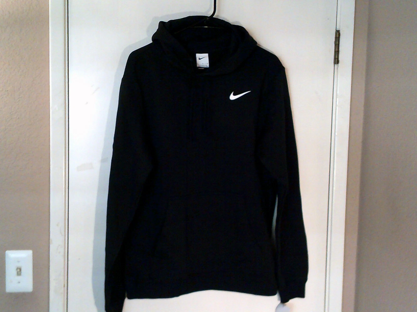 NEW NIKE SPORTSWEAR "Liquid Swoosh Fleece Hoodie" MEN'S BLACK P/O L IO7162-010