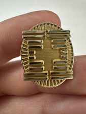 Vintage 10K Gold I Ching Trigram Lapel Pin 3....