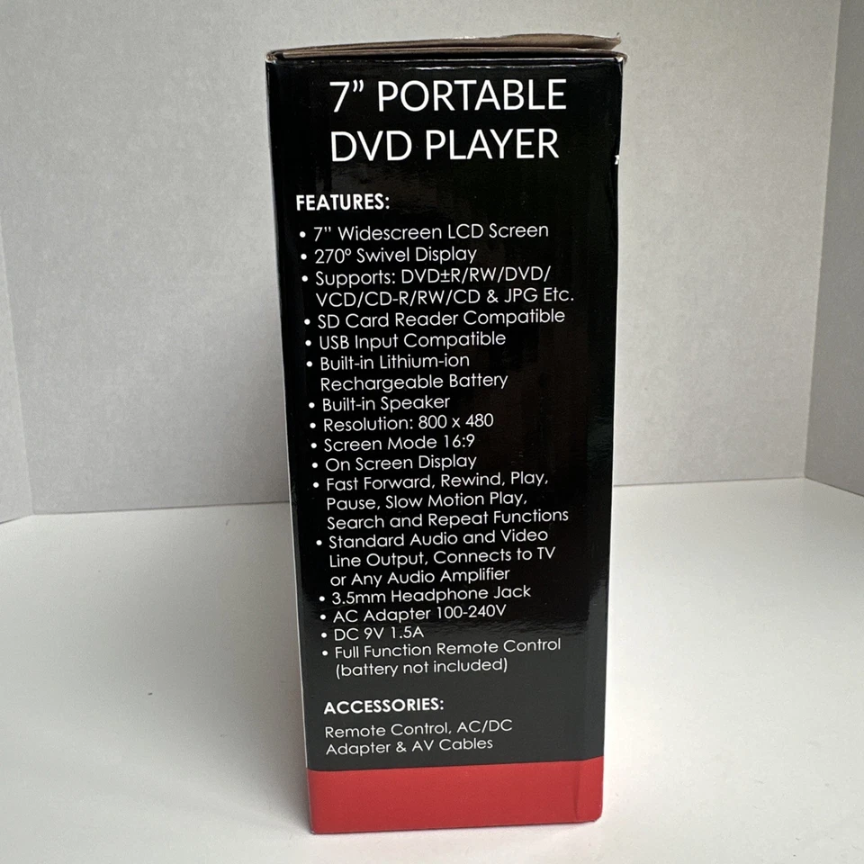 Reproductor de DVD portátil supersónico monitor remoto recargable de viaje SC-178DVD Foto 2 de 4