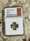 2026 Eagle 1/10 oz Gold $5, NGC MS 69,  The Official Red Book Label -
