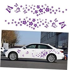 BLAJR Butterfly with Flower Graphics Car Sticker DIY Mini Flower Self Purple