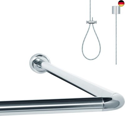Duschvorhangstange L & U Form ? rostfreie Aluminium Eckduschstange für Badewanne