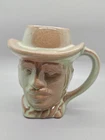 Vintage 1977 Frankoma Pottery Cowboy Toby Mug 100th Anniversary Prairie Green