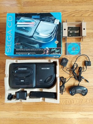 Sega CD Console (Model 2) W/Box, Attachments, Sega Genesis Console (Gen 2),Works