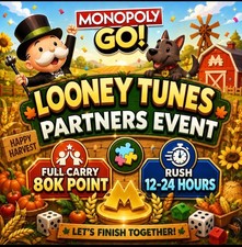 LOONEY TUNES PARTNERS EVENT MONO POLY MO GO  FULL CARRY TIME 16 TO 24 HOURS  