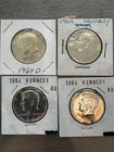 LOT of 4 - Four 1964 Kennedy Silver Half Dollars 90% Silver  -  Nice L@@K Video