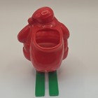 Vintage Claus Figurine on Green Skis, Glossy Plastic Red/Green/White 4in 3D — photo 5