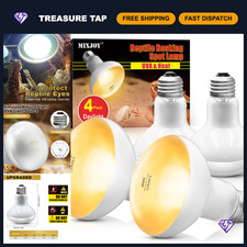 4Pack 100W Reptile Heat Lamp Bulbs - UVA Daylight Basking Light for Lizards, Tor