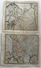Russia in Europe 1802 northern & southern parts x 2 engraved hand color maps lot
