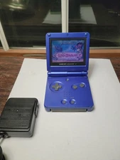 Nintendo Game Boy Advance GBA SP Handheld Cobalt Blue + OEM Charger Game