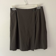 Lafayette 148 Wrap Skirt 8 Brown Classic Career Academia Preppy Sophisticated