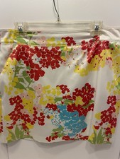 Izod Golf Skirt /skort. White With Multicolor All Over Design. Size 10