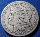 A 1901-S MORGAN SILVER DOLLAR. Nice Example