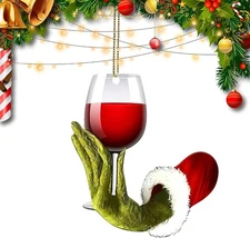 GRINCH Christmas Ornaments 2025 -Wine Cup Green Hanging Decorations for Tree