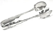 Whiting Louis XV Sterling Silver Large Ice Tongs Barware