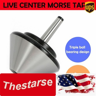 4.66'' 75 Degree MT2 Bull Nose Lathe Live Center Morse Taper Nose Tool Bit Silver
