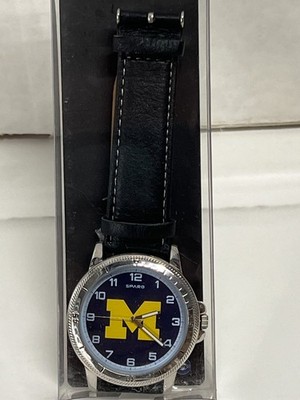 Michigan Wolverines Watch Classic Sports Men's Leather Band Sparo NCAA Official