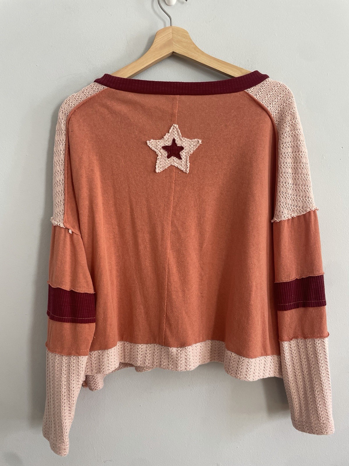 POL Patchwork Star Pullover Knit Top Boho Oversiz… - image 5