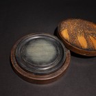 Rare Chinese Antique Hand Carving Pine Ink Stone "SongHua" Round Inkstone Mark