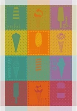 Garnier-Thiebaut Kitchen Towel, Cornet de Glace French Jacquard French...