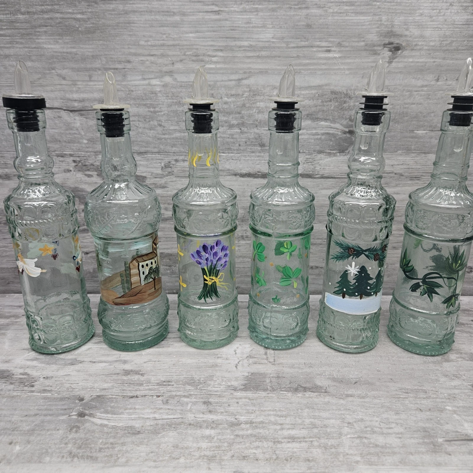 HandPainted Glass Vinegar OR Oil Cruet Made In Spain Bottle Lot (6)
Opens in a new window or tab