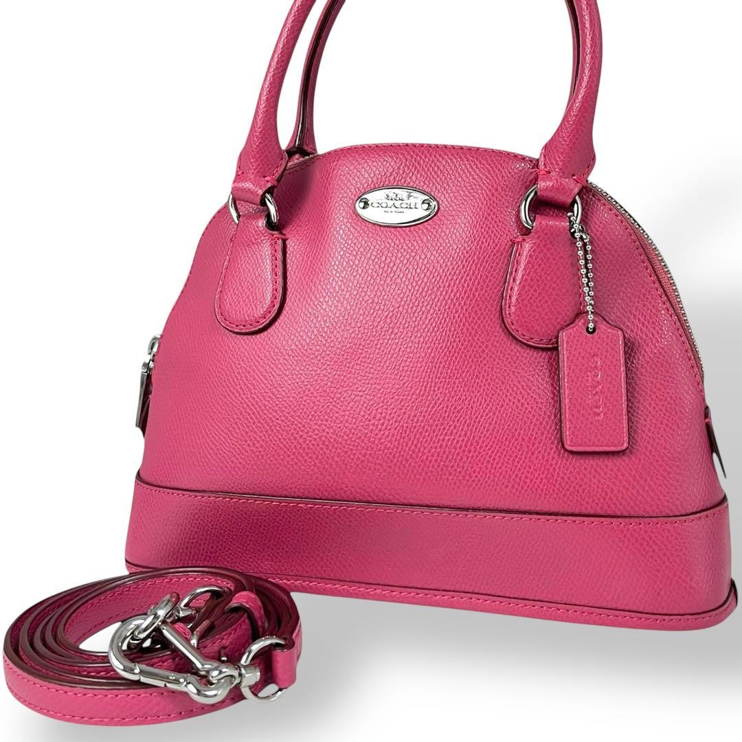 Coach Pink Logo Authentic 2-Way Shoulder Bag Handbag Pre-Owned Excellent Condition  