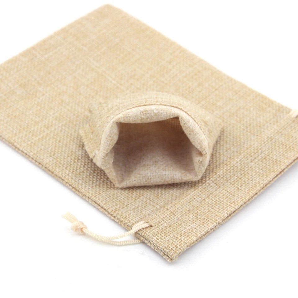 50PCS Burlap Gift Bags with DrawstringLinen Burlap Bags Candy Bags