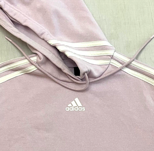 Adidas Hoodie Pullover Womens Size Small Lilac 3 Stripes Logo Long Sleeves - Picture 2 of 11