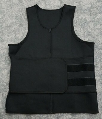 Sweat Weight Loss Shirt 3XL Belly Strap Zip Neoprene Body Shaper Sauna Workout C