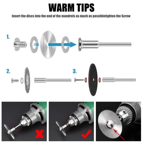 45Pcs Cutting Wheel Discs Mini Rotary Tool Cutting Blades Set HSS Circular guQvl - Picture 3 of 11