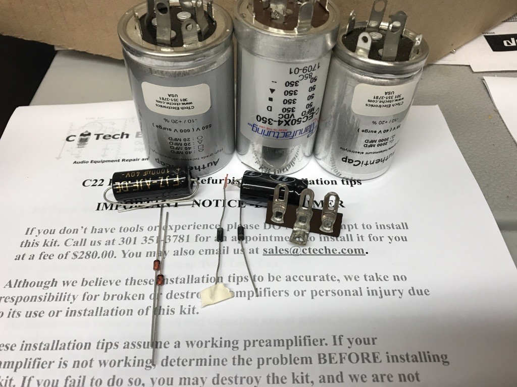 Deluxe Power Supply Capacitor Restoration Kit McIntosh C-22 C22