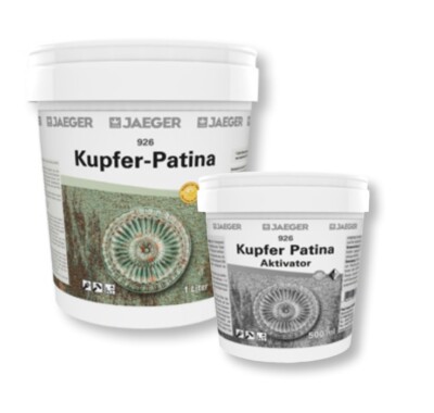 (89,93 /L) Jaeger Kupfer-Patina 926 SET, Kupferfarbe mit Grünspan, echte Patina